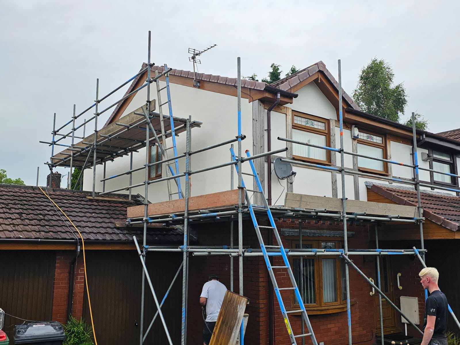 Preston house rendering project showing exterior finish work