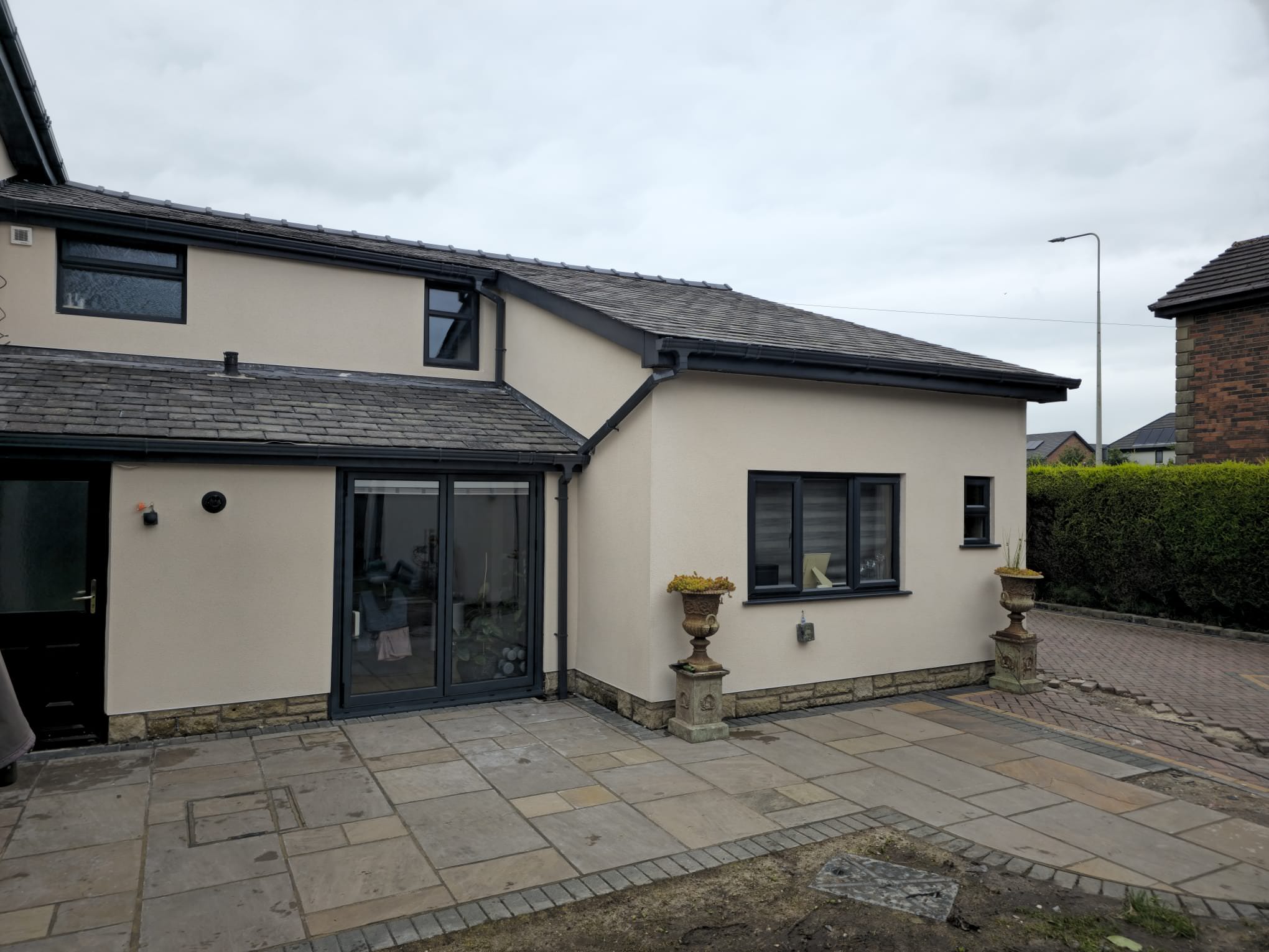 Monocouche render finish on a Lancashire home